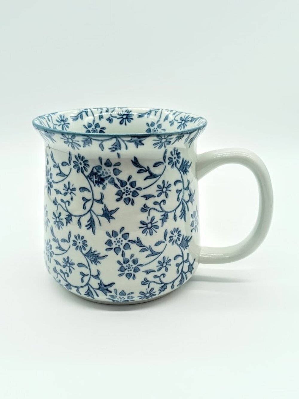 Blue White Floral Ceramic Mug